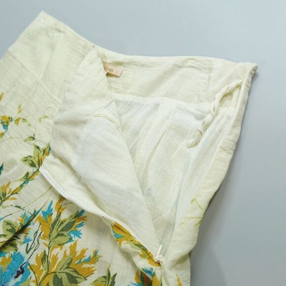 Toi Et Moi Skirt Womens Small Yellow Floral Print Fit & Flare Novelty Boho Retro - Picture 7 of 13